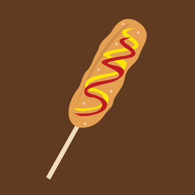 Ilustração de corndog crocante