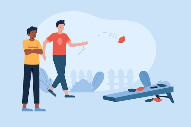 Ilustração de cornhole de design plano desenhado à mão