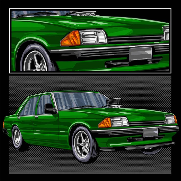 Vetor ilustração de corrida de arrancada verde isolada em fundo preto para negócios de design gráfico de camiseta de pôster