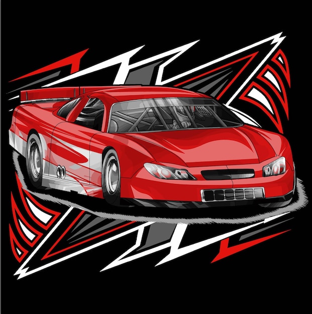ilustração de corrida de arrancada vermelha isolada em fundo preto para negócios de design gráfico de camiseta de pôster