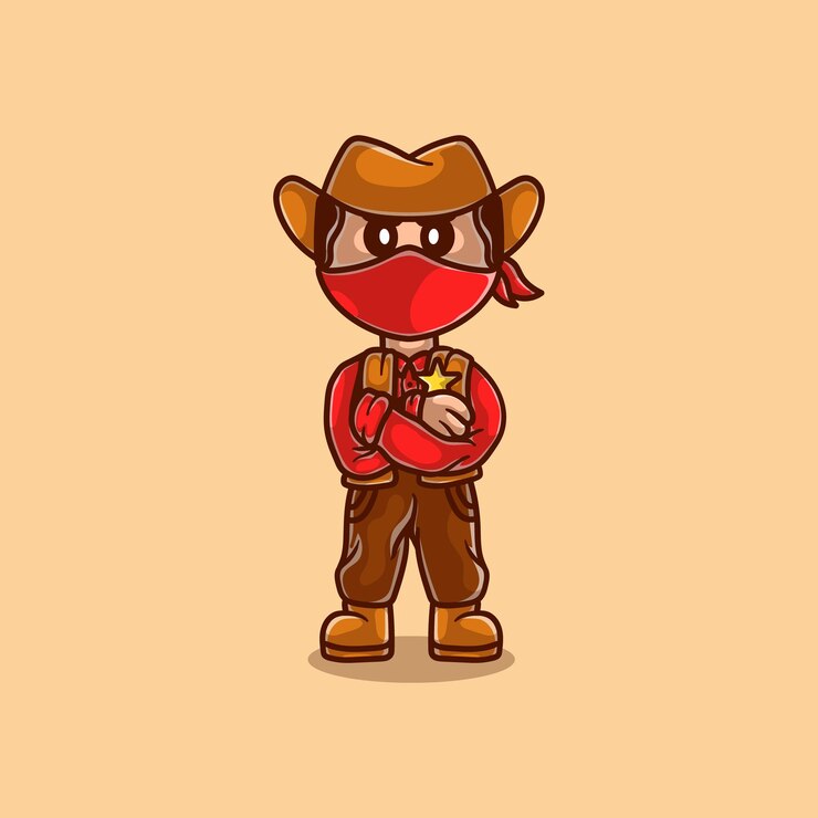 Vetor ilustração de cowboy fofa