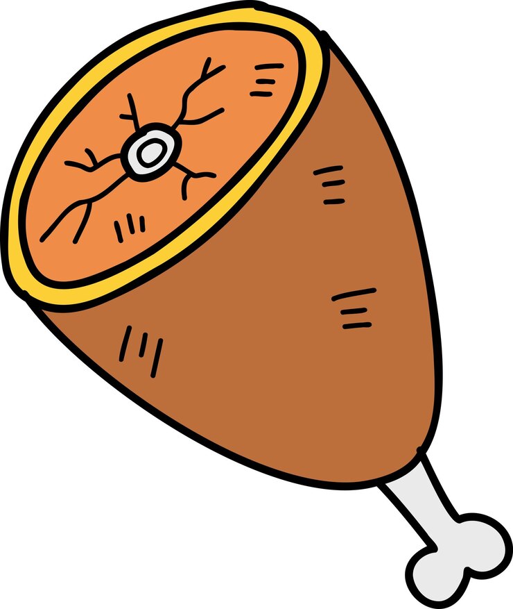 Vetor ilustração de coxinhas de frango frito desenhadas à mão