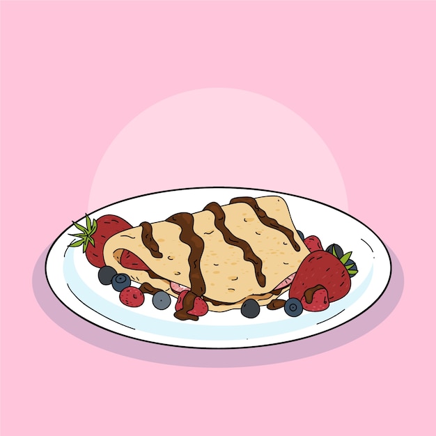 Ilustração de cozinha francesa desenhada à mão