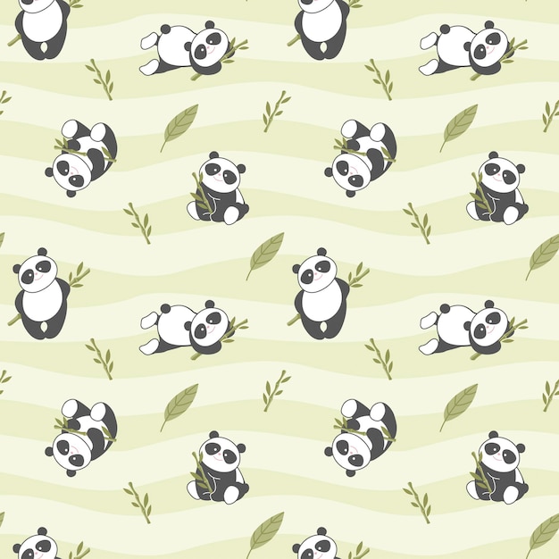 Panda bonito sem costura de fundo, ilustração vetorial de ursos panda dos  desenhos animados, crianças criativas para tecido, embrulho, têxtil, papel  de parede, vestuário. 7888285 Vetor no Vecteezy