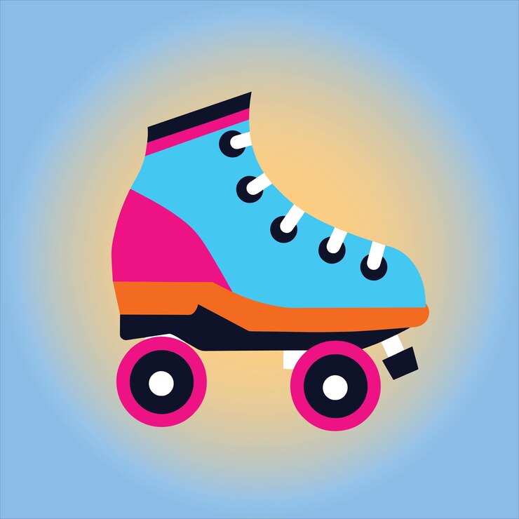 Vetor ilustração de cubismo de patins