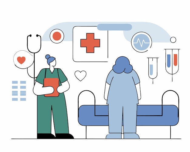 Ilustração de cuidados de saúde médica