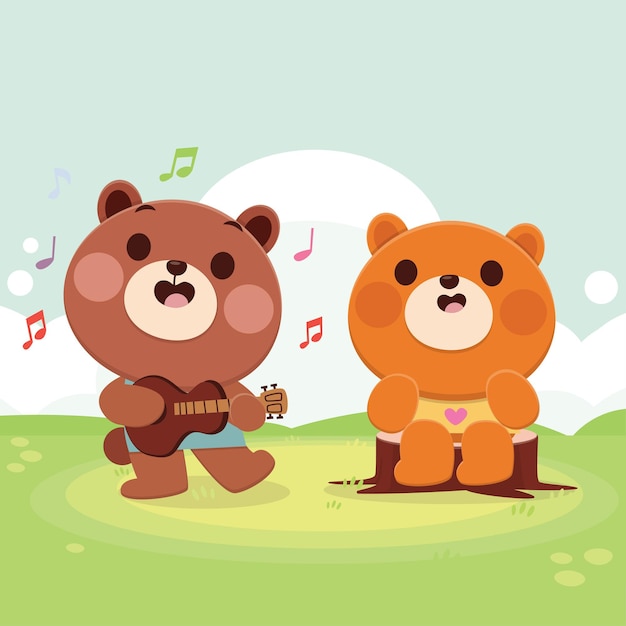 Ilustração de cute animal bear