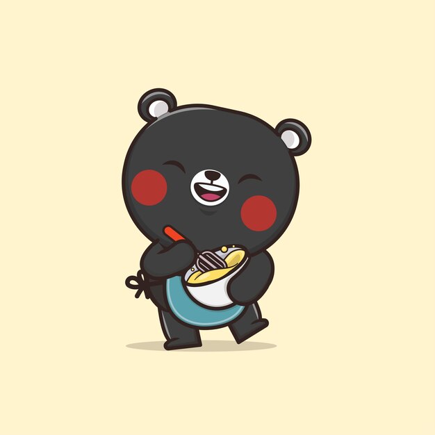 animê kawaii panda logotipo é absolutamente adorável a panda's volta face e  grande olhos dar isto uma fofa e amigáveis Veja 20841235 Vetor no Vecteezy