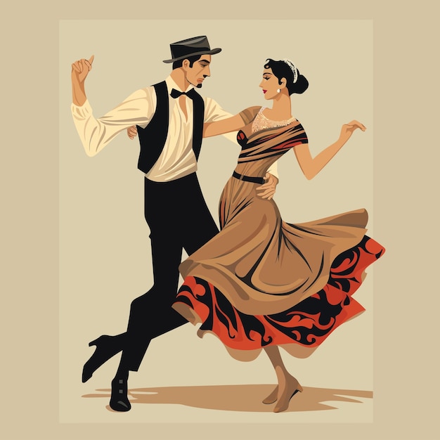 Vetor ilustração de dança de casamento