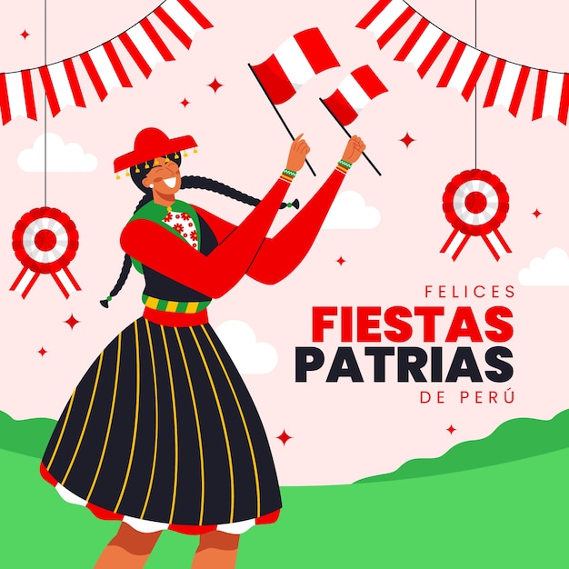 Vetor ilustração de dança de mulher de festas desenhadas à mão