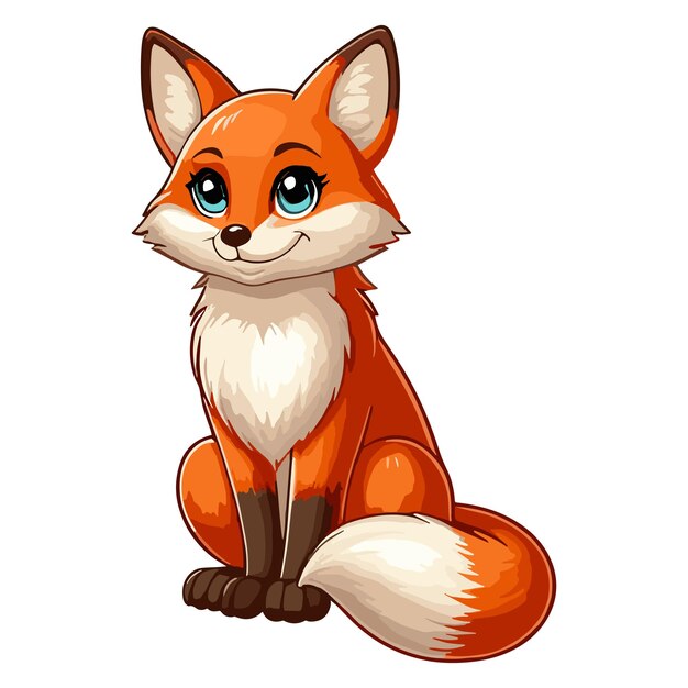 Ilustração de desenho animado cute fox vector