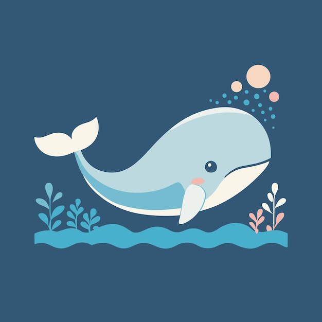 Ilustração de desenho animado de baleia