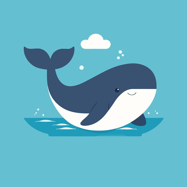 Ilustração de desenho animado de baleia