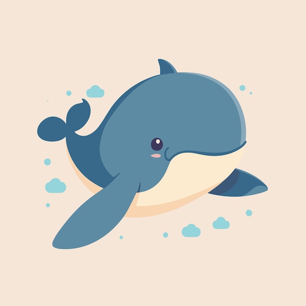 Ilustração de desenho animado de baleia