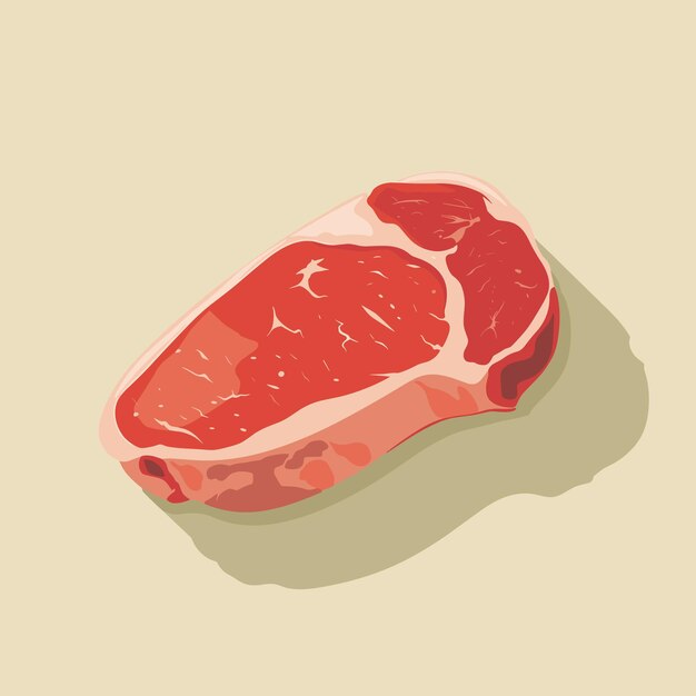 Vetor ilustração de desenho animado de bife de carne vermelha desenho de ícone vetorial plano