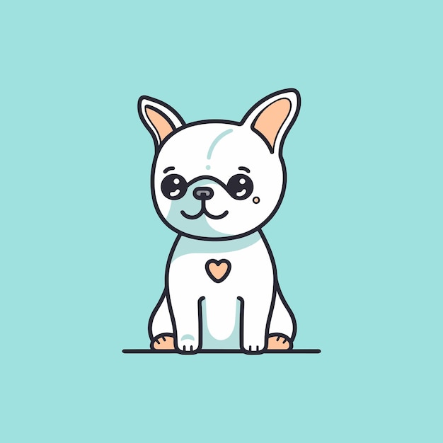 Ilustração de desenho animado de cachorro kawaii fofo