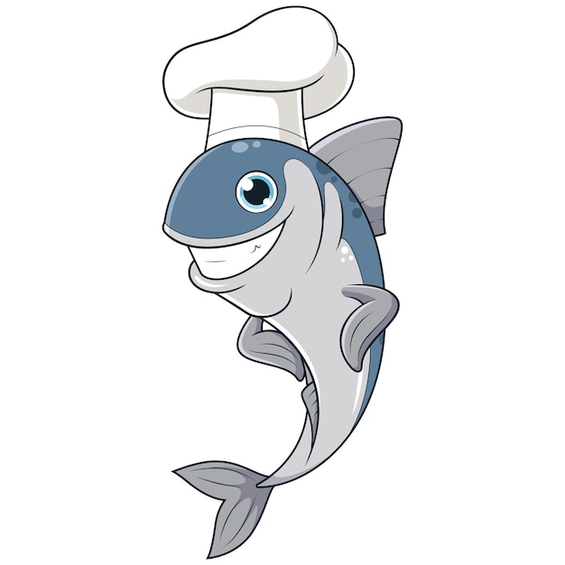 Ilustração de desenho animado de chef de sardinha