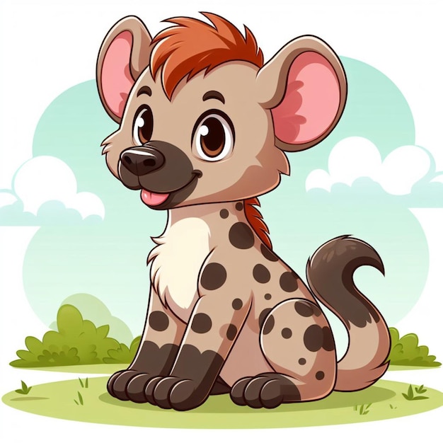 Ilustração de desenho animado de cute hyena vector