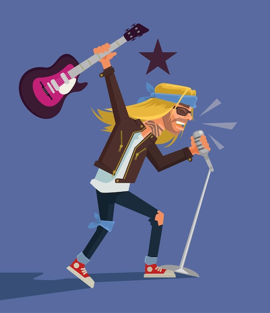 Ilustração de desenho animado de estrela do rock