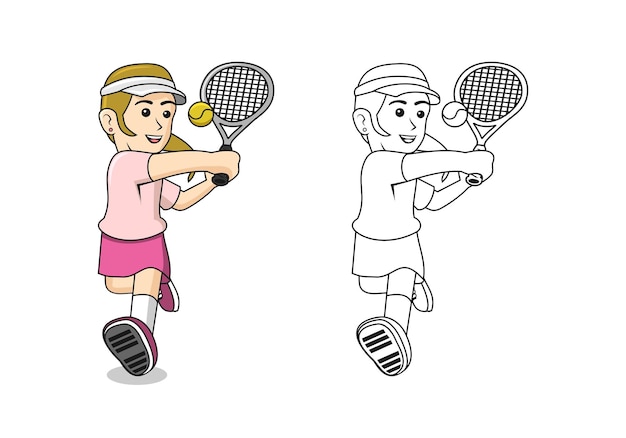 Ilustração de desenho animado de jogador de tênis