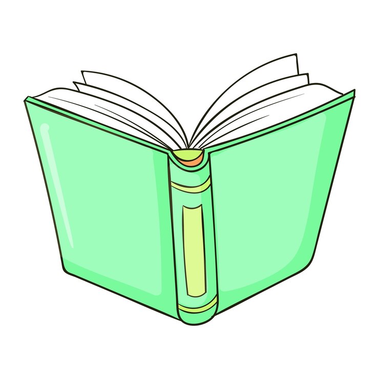 Vetor ilustração de desenho animado de livro desenhado à mão isolada em um fundo branco