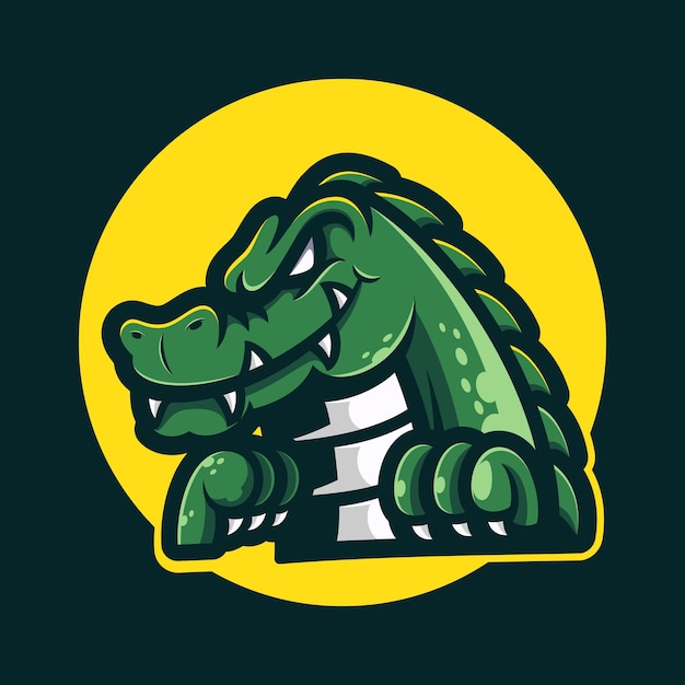 Ilustração de desenho animado de logotipo de mascote de crocodilo