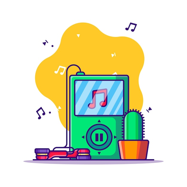 Ilustração de desenho animado de mp3 player