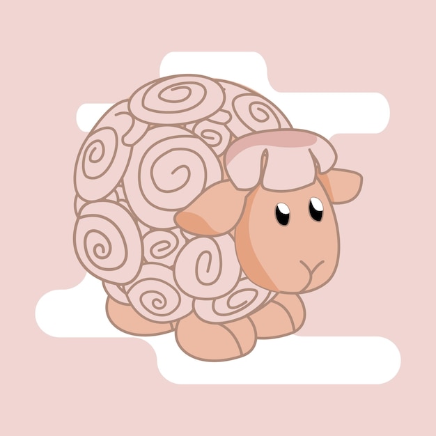 Ilustração de desenho animado de ovelhas bonitinhas