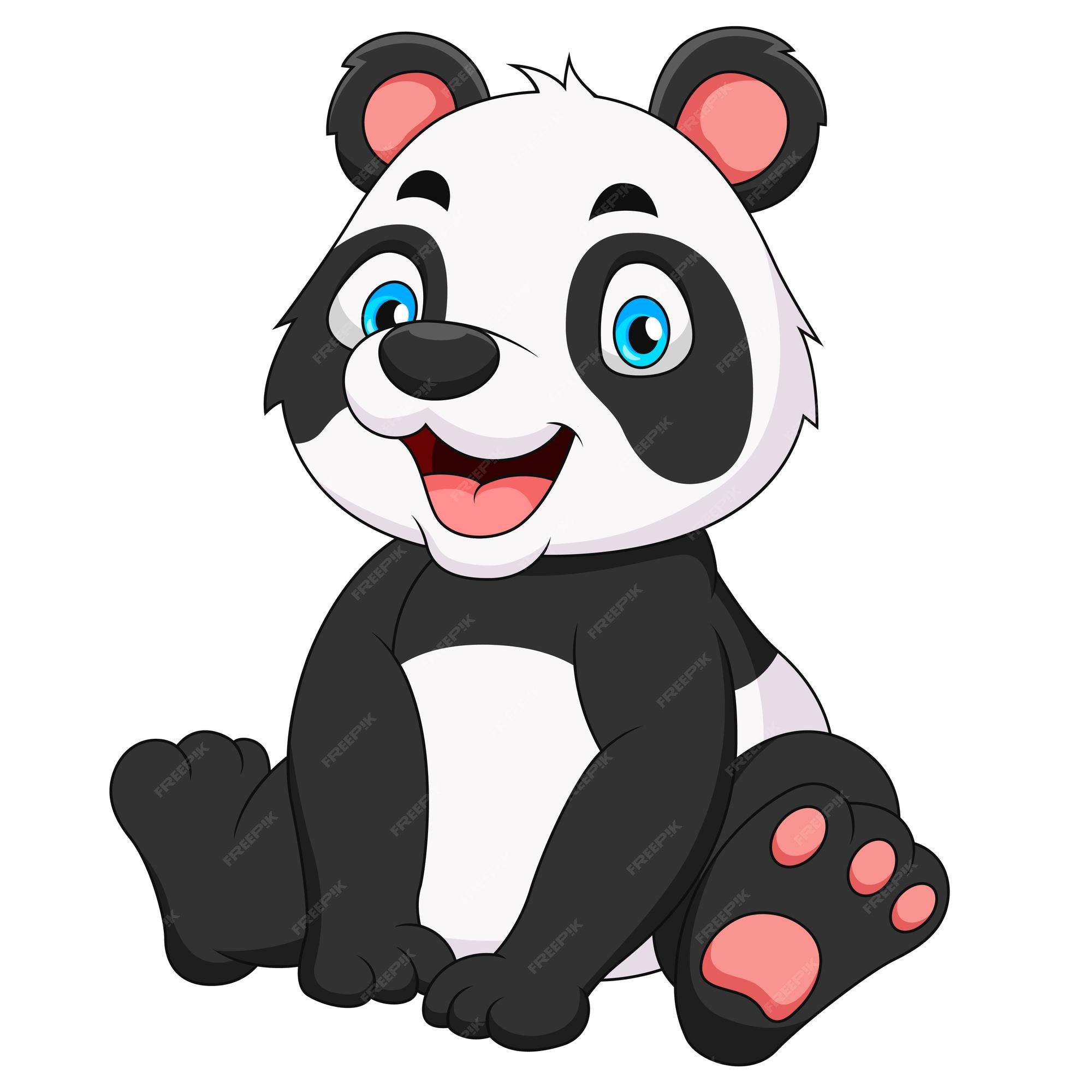 ilustração de desenho animado de panda fofo e feliz 2155970 Vetor no  Vecteezy