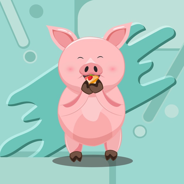 Ilustração de desenho animado de porco fofo
