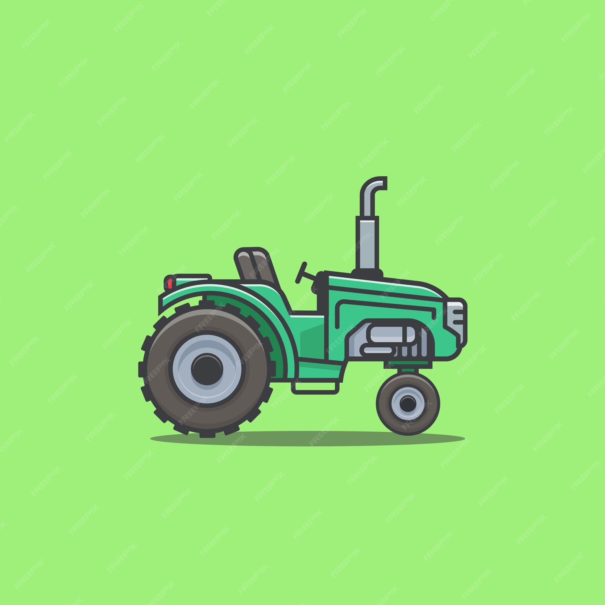 Ilustração de desenho animado de trator agrícola