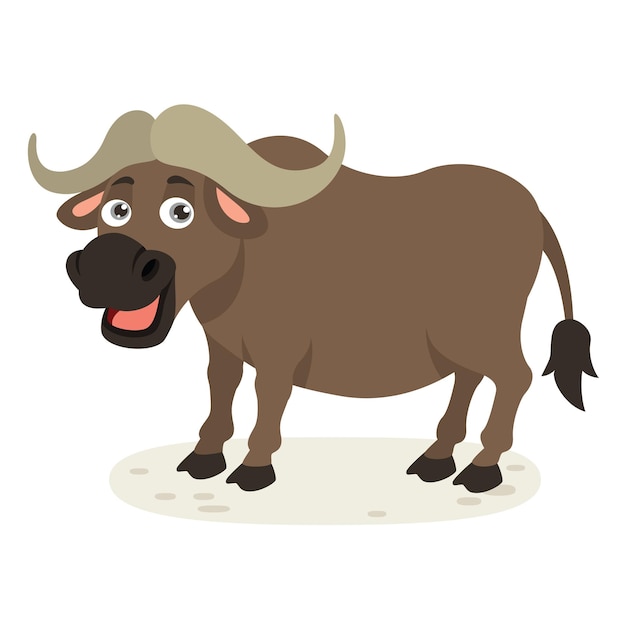Ilustração de desenho animado de um búfalo