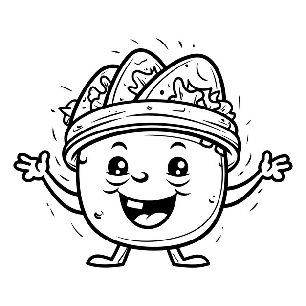 Ilustração de desenho animado de um chef de batatas sorridente e feliz vector clip art