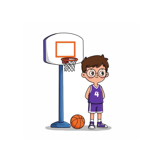 Ilustração de desenho animado de um jogador de basquete