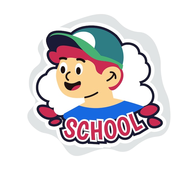 Ilustração de desenho animado de um menino