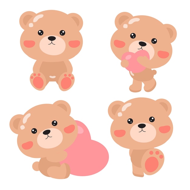 Ilustração de desenho animado de urso fofo