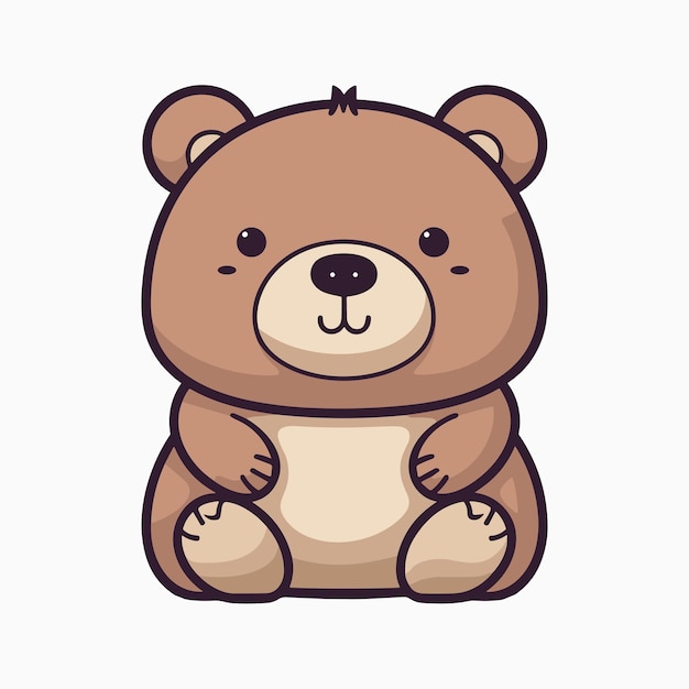 Vetor ilustração de desenho animado de urso fofo