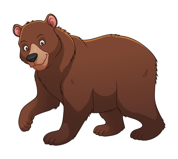 Vetor ilustração de desenho animado de urso pardo