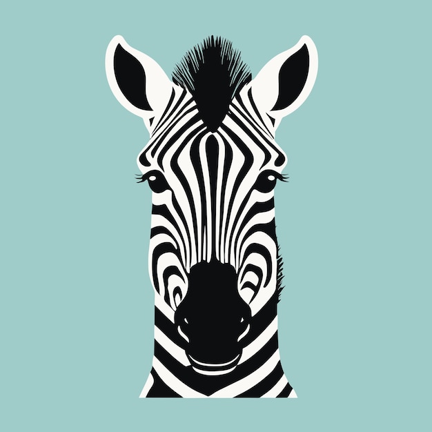 Vetor ilustração de desenho animado de zebra clipart de design vetorial para crianças