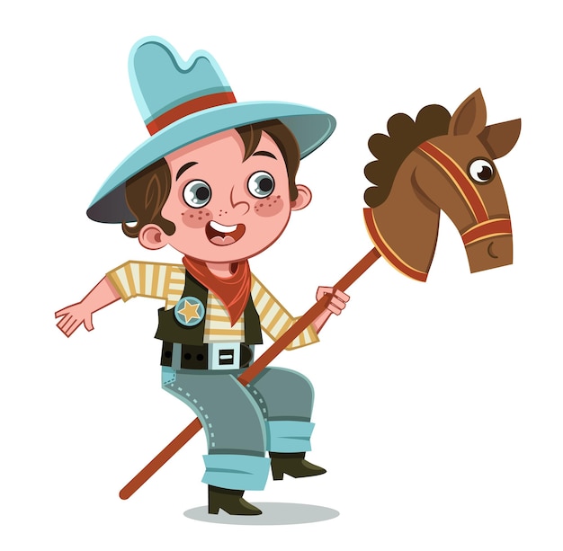 Ilustração de desenho animado do jogo de cowboy para meninos