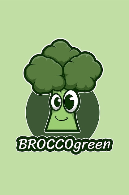 Ilustração de desenho animado do logotipo de brócolis