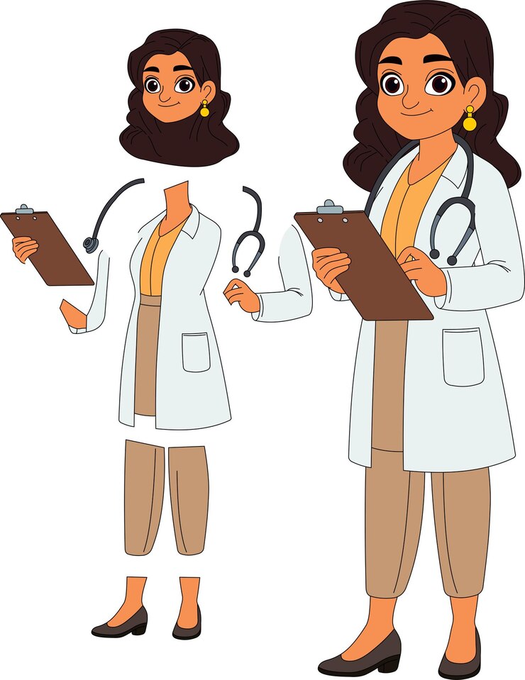 Vetor ilustração de desenho animado do médico
