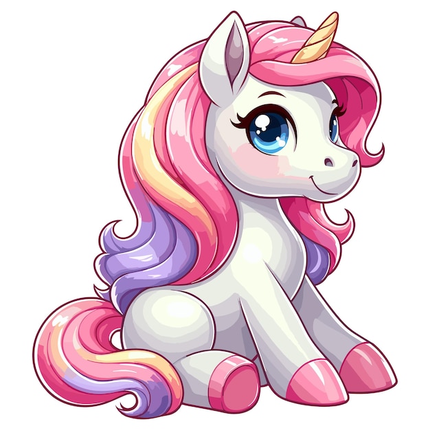 Ilustração de desenho animado do Unicórnio Vector