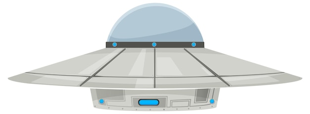 Vetor ilustração de desenho animado isolado de um ovni em ângulo lateral