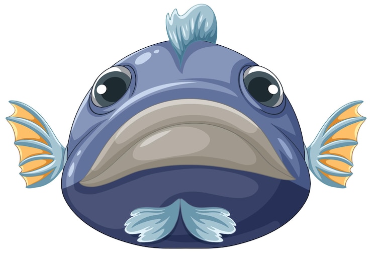 Vetor ilustração de desenho animado isolado de um peixe grande