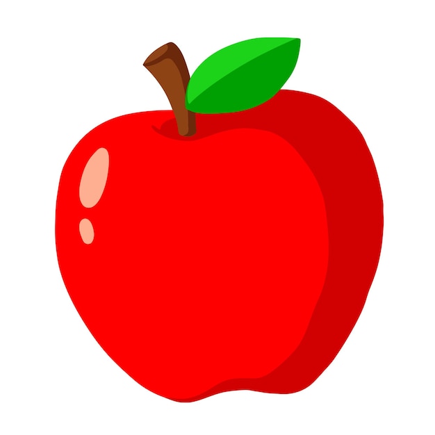 Ilustração de desenho animado simples de maçã