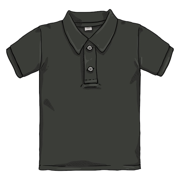 Vetor ilustração de desenho animado vetorial camiseta polo preta