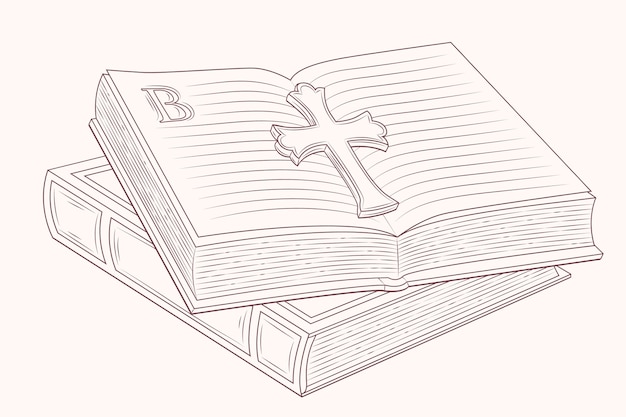 Ilustração de desenho bíblico desenhada à mão
