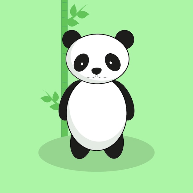 Executando o Panda dos desenhos animados. Arte Animal.