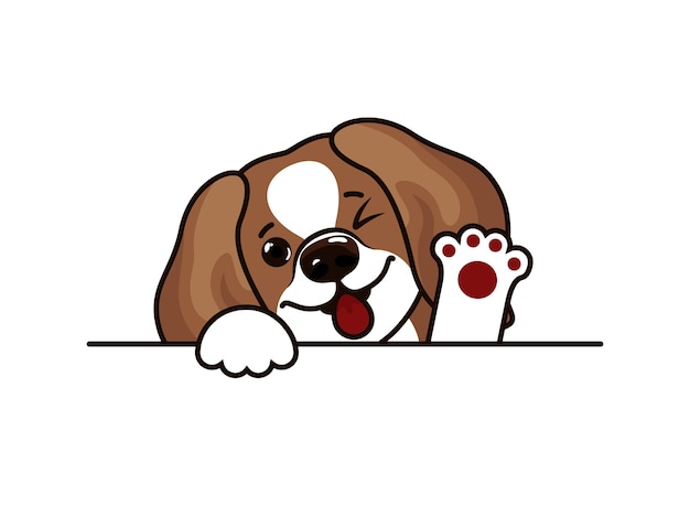 Ilustração de desenho de cabeça de cachorro beagle